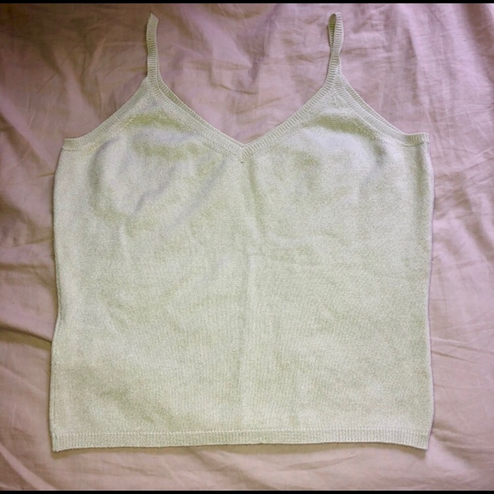 Pale Mint Green Cashmere and silk blend tank